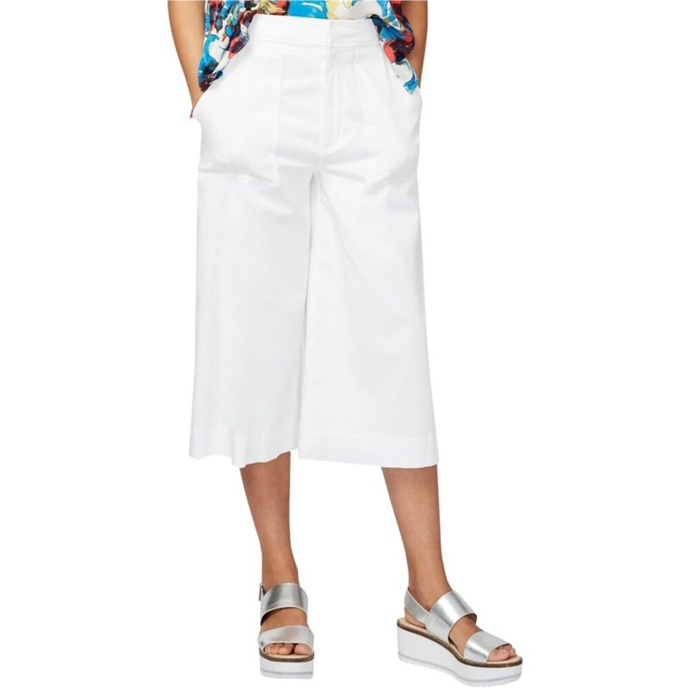 Rachel Roy Womens Classic Gaucho Cropped Casual Pants, White, 10, DM